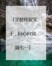 学榜样促实干，同心向党颂七一