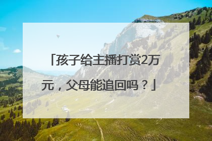 孩子给主播打赏2万元，父母能追回吗？
