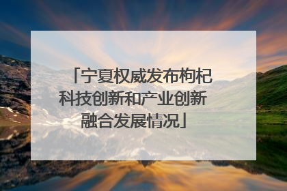 宁夏权威发布枸杞科技创新和产业创新融合发展情况
