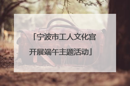 宁波市工人文化宫开展端午主题活动