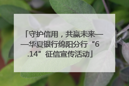 守护信用，共赢未来——华夏银行绵阳分行“6.14”征信宣传活动