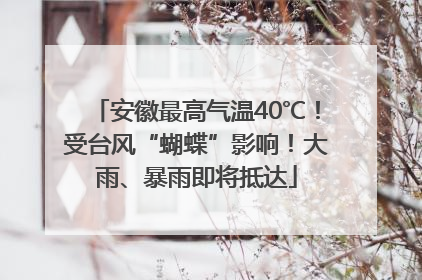 安徽最高气温40℃！受台风“蝴蝶”影响！大雨、暴雨即将抵达
