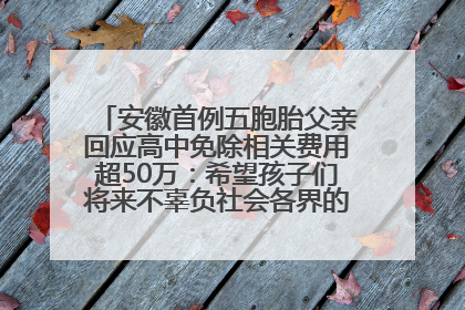 安徽首例五胞胎父亲回应高中免除相关费用超50万：希望孩子们将来不辜负社会各界的帮助与支持
