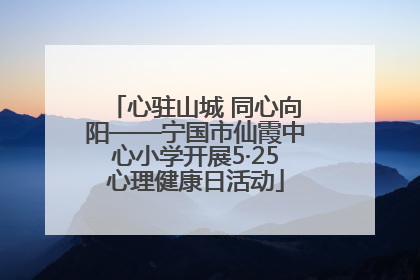 心驻山城 同心向阳——宁国市仙霞中心小学开展5·25心理健康日活动