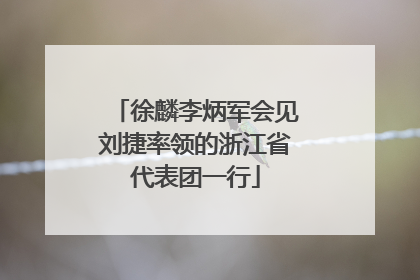 徐麟李炳军会见刘捷率领的浙江省代表团一行