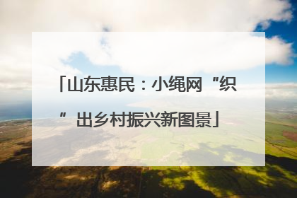 山东惠民：小绳网“织”出乡村振兴新图景