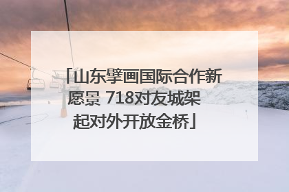 山东擘画国际合作新愿景 718对友城架起对外开放金桥