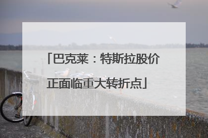 巴克莱：特斯拉股价正面临重大转折点