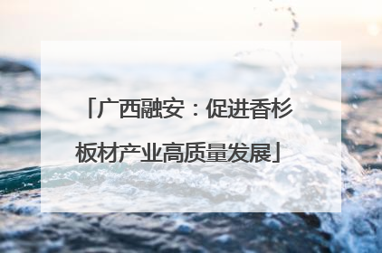 广西融安：促进香杉板材产业高质量发展
