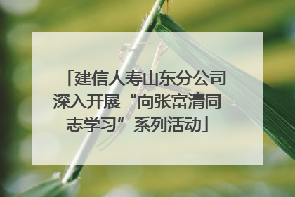 建信人寿山东分公司深入开展“向张富清同志学习”系列活动