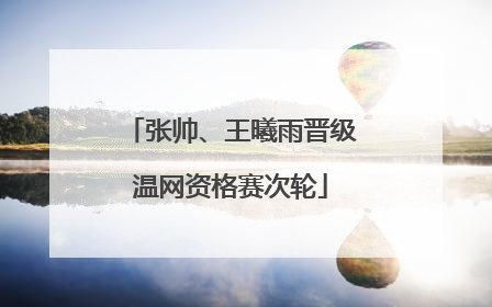 张帅、王曦雨晋级温网资格赛次轮