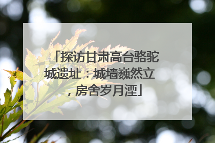探访甘肃高台骆驼城遗址：城墙巍然立，房舍岁月湮