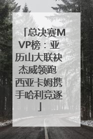 总决赛MVP榜：亚历山大联袂杰威领跑 西亚卡姆携手哈利竞逐
