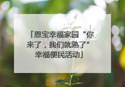 恩宝幸福家园“你来了，我们就熟了” 幸福便民活动