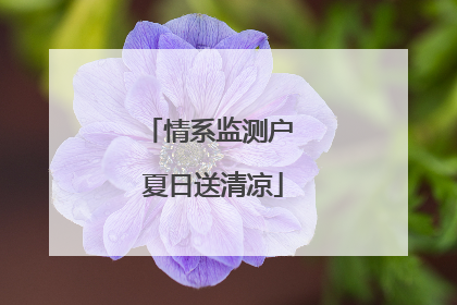 情系监测户 夏日送清凉