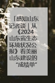 感知山东记者谈｜从《2024山东省生态环境状况公报》看美丽山东建设的“成绩单”与“任务书”