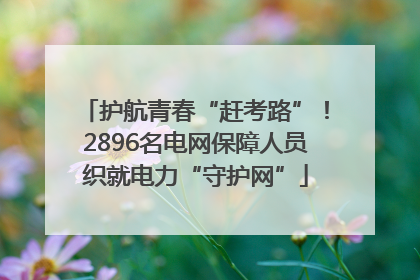 护航青春“赶考路”！2896名电网保障人员织就电力“守护网”