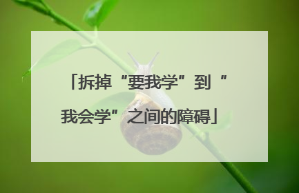 拆掉“要我学”到“我会学”之间的障碍