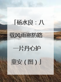 杨水良：八载风雨巡防路 一片丹心护童安（图）