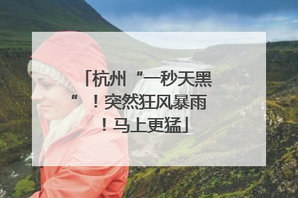 杭州“一秒天黑”！突然狂风暴雨！马上更猛