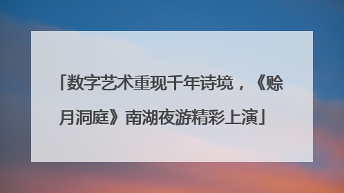 数字艺术重现千年诗境，《赊月洞庭》南湖夜游精彩上演