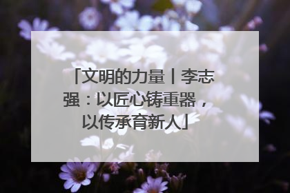 文明的力量丨李志强：以匠心铸重器，以传承育新人