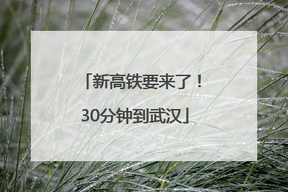 新高铁要来了！30分钟到武汉