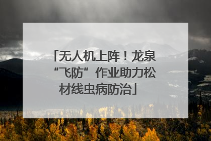 无人机上阵！龙泉“飞防”作业助力松材线虫病防治