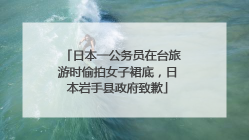 日本一公务员在台旅游时偷拍女子裙底，日本岩手县政府致歉