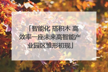 智能化 搭积木 高效率一座未来高智能产业园区雏形初现