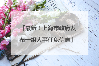 最新！上海市政府发布一组人事任免信息