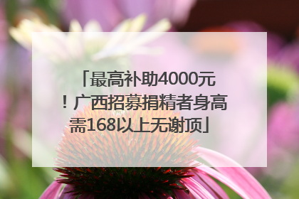 最高补助4000元！广西招募捐精者身高需168以上无谢顶