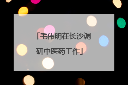 毛伟明在长沙调研中医药工作