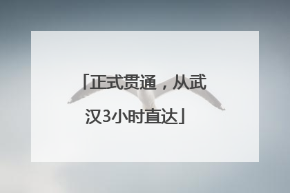 正式贯通，从武汉3小时直达