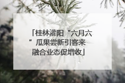 桂林灌阳“六月六”瓜果尝新引客来 融合业态促增收