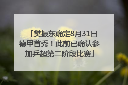 樊振东确定8月31日德甲首秀！此前已确认参加乒超第二阶段比赛