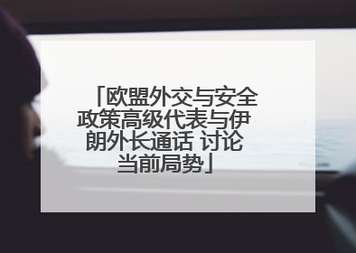 欧盟外交与安全政策高级代表与伊朗外长通话 讨论当前局势