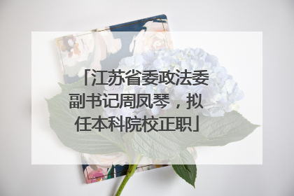 江苏省委政法委副书记周凤琴，拟任本科院校正职