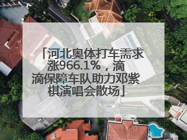河北奥体打车需求涨966.1%，滴滴保障车队助力邓紫棋演唱会散场