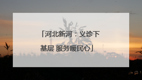 河北新河：义诊下基层 服务暖民心