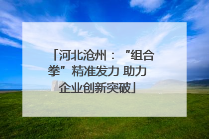 河北沧州：“组合拳”精准发力 助力企业创新突破