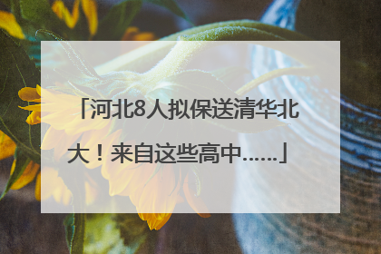 河北8人拟保送清华北大！来自这些高中……