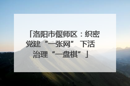 洛阳市偃师区：织密党建“一张网” 下活治理“一盘棋”