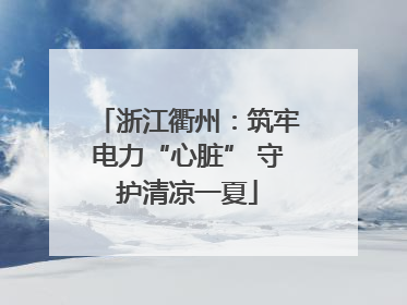 浙江衢州：筑牢电力“心脏” 守护清凉一夏