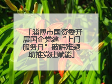 淄博市国资委开展国企党建“上门服务月”破解难题助推党建赋能