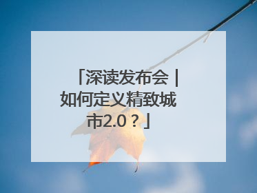深读发布会｜如何定义精致城市2.0？
