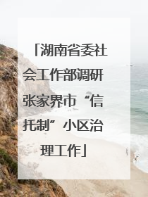 湖南省委社会工作部调研张家界市“信托制”小区治理工作