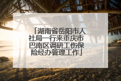 湖南省岳阳市人社局一行来重庆市巴南区调研工伤保险经办管理工作
