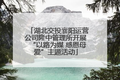 湖北交投襄阳运营公司隆中管理所开展“以路为媒 感恩母爱”主题活动