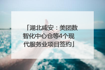 湖北咸安：美团数智化中心仓等4个现代服务业项目签约